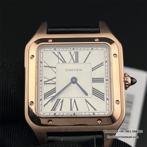 F1F Swiss Quartz Santos Dumont 43.5*31.4mm RG White Dial Black Leather Strap - Image 2