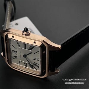 F1F Swiss Quartz Santos Dumont 43.5*31.4mm RG White Dial Black Leather Strap - Image 3