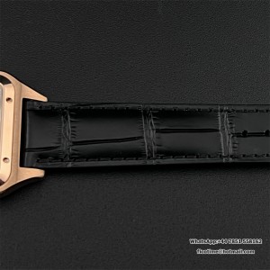 F1F Swiss Quartz Santos Dumont 43.5*31.4mm RG White Dial Black Leather Strap - Image 4