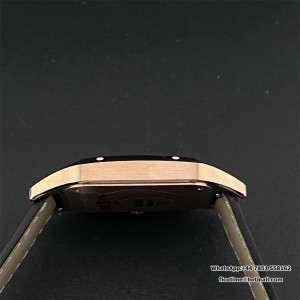 F1F Swiss Quartz Santos Dumont 43.5*31.4mm RG White Dial Black Leather Strap - Image 9