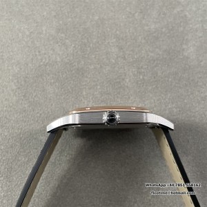 F1F Swiss Quartz Santos Dumont 43.5*31.4mm RG/SS White Dial Black Leather Strap - Image 5