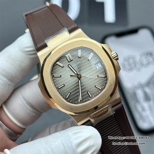 PPF A324SC Nautilus 5711 40mm RG Grey Dial Brown Rubber Strap - Image 3