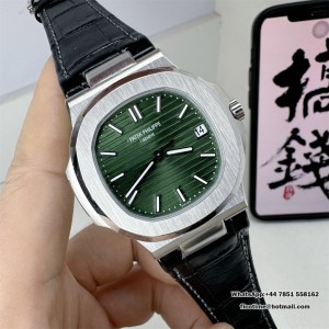 3KF A324SC Nautilus 5711 40mm Green Dial Black Leather Strap - Image 4