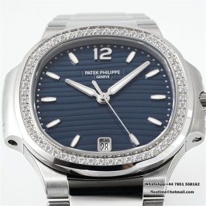 PPF A324SC Nautilus 7118 35.2mm Diamond Bezel Blue Dial SS Bracelet - Image 3