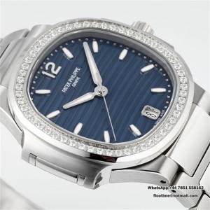 PPF A324SC Nautilus 7118 35.2mm Diamond Bezel Blue Dial SS Bracelet - Image 7