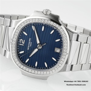 PPF A324SC Nautilus 7118 35.2mm Diamond Bezel Blue Dial SS Bracelet - Image 8