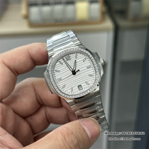 3KF A324SC Nautilus 7118 35.2mm Diamond Bezel White Dial SS Bracelet - Image 3