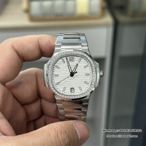 3KF A324SC Nautilus 7118 35.2mm Diamond Bezel White Dial SS Bracelet - Image 6