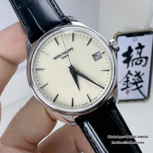 ZF A324SC Calatrava 5227 39mm White Dial Black Leather Strap - Image 3