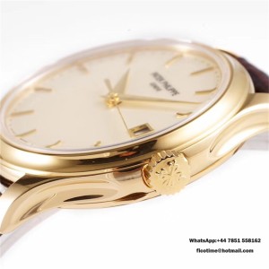 ZF A324SC Calatrava 5227 39mm RG White Dial Black Leather Strap - Image 3