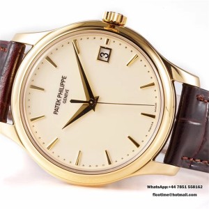 ZF A324SC Calatrava 5227 39mm RG White Dial Black Leather Strap - Image 4