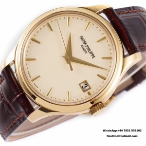 ZF A324SC Calatrava 5227 39mm RG White Dial Black Leather Strap - Image 7