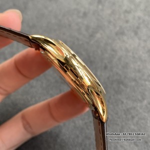 ZF A324SC Calatrava 5227 39mm YG White Dial Brown Leather Strap - Image 4