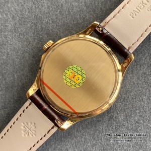 ZF A324SC Calatrava 5227 39mm YG White Dial Brown Leather Strap - Image 7