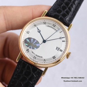MKSF MY9015 Classique5177-15 38mm YG White Dial Black Leather Strap - Image 5