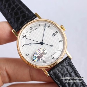 MKSF MY9015 Classique5177-15 38mm YG White Dial Black Leather Strap - Image 9