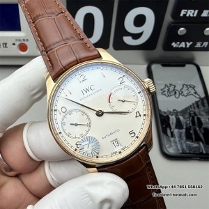 ZF A52850 IWC Portugieser 44mm IW503504 RG White Dial Brown Leather Strap - Image 4