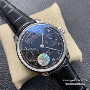 ZF A51011 IWC Portugieser 42mm IW500703 Black Dial Black Leather Strap - Image 4