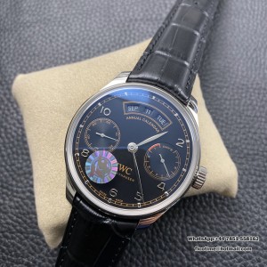 ZF A51011 IWC Portugieser 42mm IW500703 Black Dial Black Leather Strap - Image 8