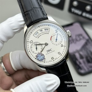 ZF A52850 IWC Portugieser 44mm IW503501 White Dial Black Leather Strap - Image 5