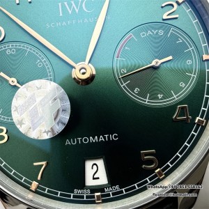 ZF A51011 IWC Portugieser 42mm IW500708 Green Dial Black Leather Strap - Image 9