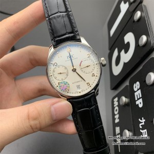 ZF A51011 IWC Portugieser 42mm IW503501 White Dial Black Leather Strap - Image 6