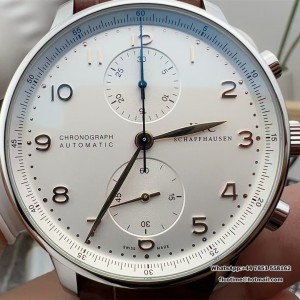 ZF A7750 IWC Portugieser Chrono 41mm IW371445 White Dial Brown Leather Strap - Image 3