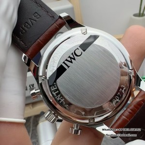 ZF A7750 IWC Portugieser Chrono 41mm IW371445 White Dial Brown Leather Strap - Image 5