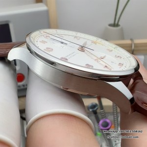 ZF A7750 IWC Portugieser Chrono 41mm IW371445 White Dial Brown Leather Strap - Image 6