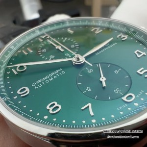 ZF A7750 IWC Portugieser Chrono 41mm IW371615 Green Dial Black Leather Strap - Image 8