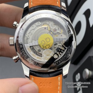 ZF A7750 IWC Da Vinci Chrono Laureus Sport 42mm IW393402 Blue Dial Black Leather Strap - Image 4