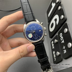 ZF A7750 IWC Da Vinci Chrono Laureus Sport 42mm IW393402 Blue Dial Black Leather Strap - Image 5