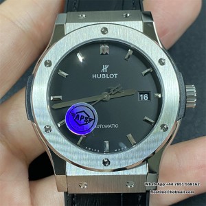 APSF A1110 Classic Fusion 42mm Black Dial Black Leather Strap - Image 8