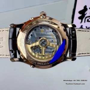 APSF A925 Master Ultra Thin Moon 39mm Diamond Bezel RG White Dial Brown Leather Strap - Image 5