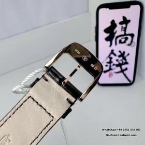 APSF A925 Master Ultra Thin Moon 39mm Diamond Bezel RG White Dial Brown Leather Strap - Image 6