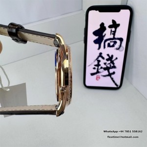 APSF A925 Master Ultra Thin Moon 39mm Diamond Bezel RG White Dial Brown Leather Strap - Image 7