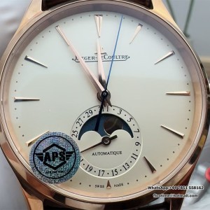 APSF A925 Master Ultra Thin Moon 39mm RG White Dial Brown Leather Strap - Image 5