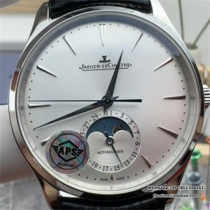 APSF A925 Master Ultra Thin Moon 39mm White Dial Black Leather Strap - Image 6