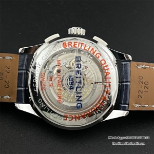 BLSF A7750 Breitling Chrono 42mm PREMIER B01 Blue Dial Blue Leather Strap - Image 5