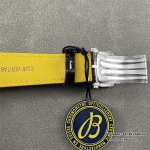 BLSF A7750 Breitling Chrono 43mm NAVITIMER B01 White Dial Brown Leather Strap - Image 5