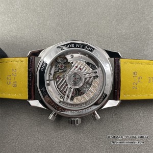 BLSF A7750 Breitling Chrono 43mm NAVITIMER B01 White Dial Brown Leather Strap - Image 8