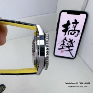 BLSF A7750 Breitling Chrono 43mm NAVITIMER B01 Ice Blue/Black Dial Black Leather Strap - Image 3