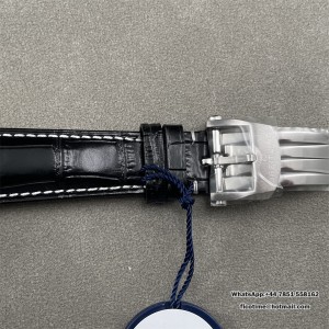 BLSF A7750 Breitling Chrono 43mm NAVITIMER B01 Blue/Black Dial Black Leather Strap - Image 3