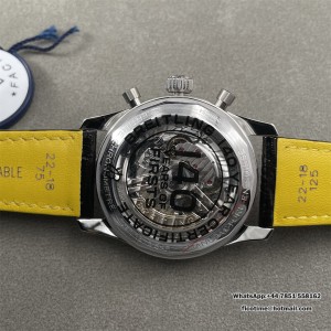 BLSF A7750 Breitling Chrono 43mm NAVITIMER B01 Blue/Black Dial Black Leather Strap - Image 6