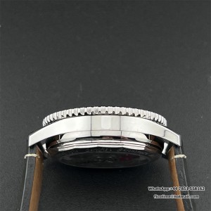 BLSF A7750 Breitling Chrono 43mm NAVITIMER B01 Black/White Dial Black Leather Strap - Image 8