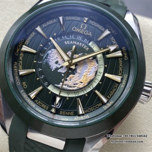 VSF A8938 Aqua Terra 150M 43mm Worldtimer SS/RU Green Dial - Image 6