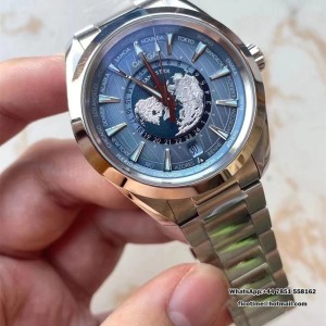 VSF A8938 Aqua Terra 150M Worldtimer 43mm SS/SS Blue Dial - Image 5