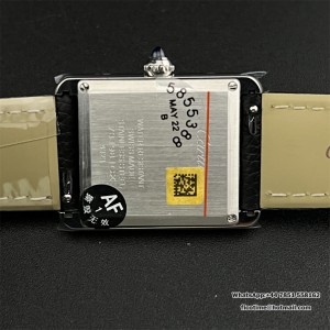 AF Quartz Tank Must 33.7x25.5mm  White Dial Black Leather Strap - Image 9