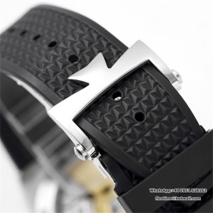 8F A5100 Overseas 4500V 41mm Black Dial Black Rubber Strap - Image 6