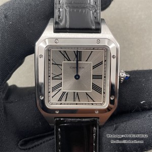 F1F Quartz Santos Dumont 43.5x31.4mm White Dial Black Leather Strap - Image 1